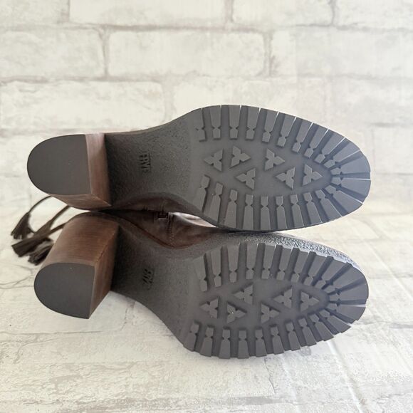 NWOB Frye Womens Jen Shearling Boots Gray Suede Short Ankle Zip Winter Style 7 - Picture 8 of 9